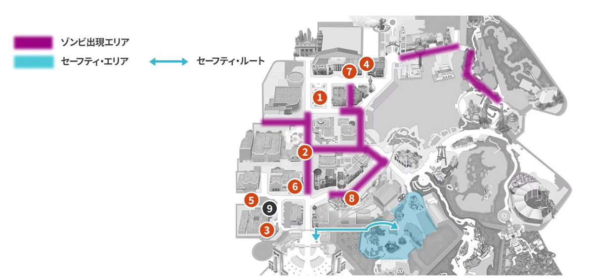 2025年ゾンビのエリアとセーフティーエリア