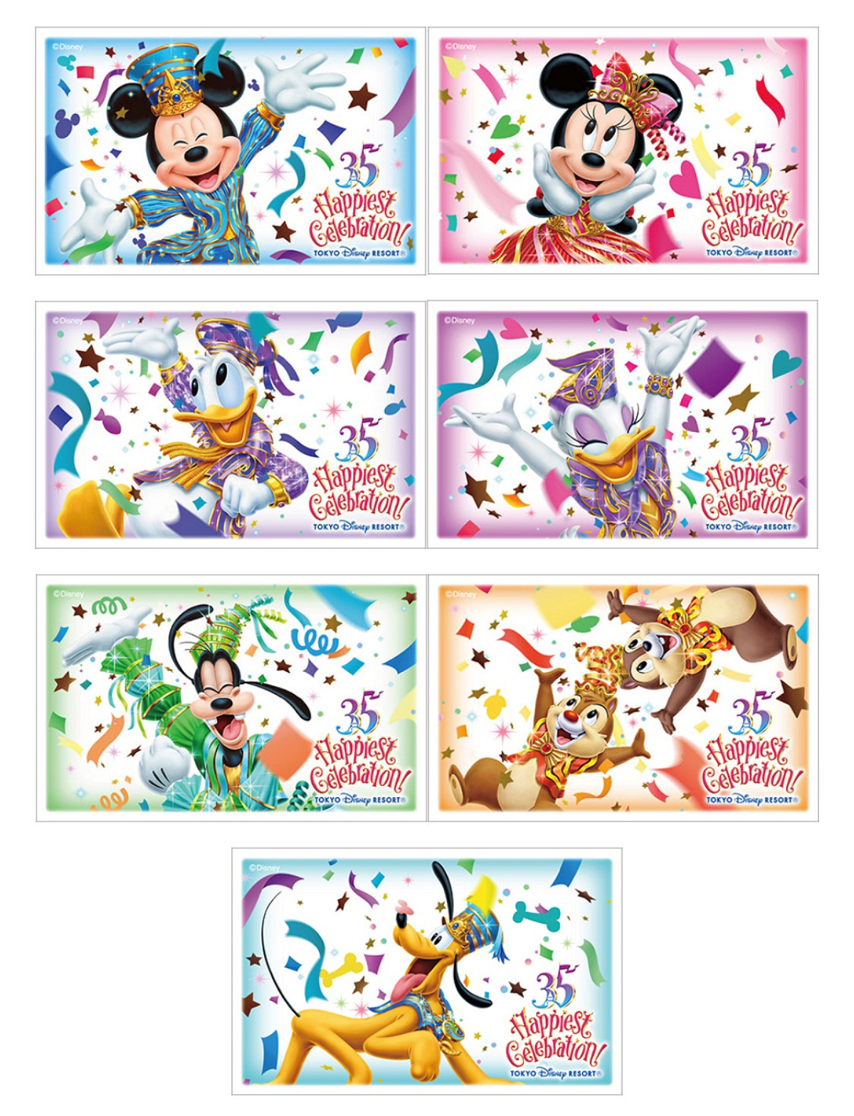 Disneyチケット35周年デザイン（ミッキーと仲間たちが大集合