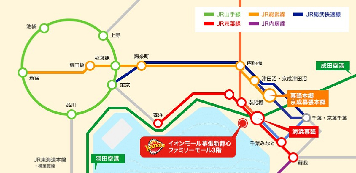 電車でのアクセスマップ