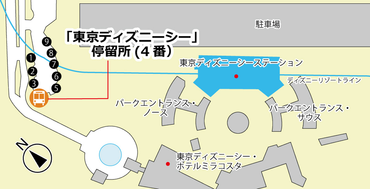 ディズニーシーから成田空港のバス乗り場