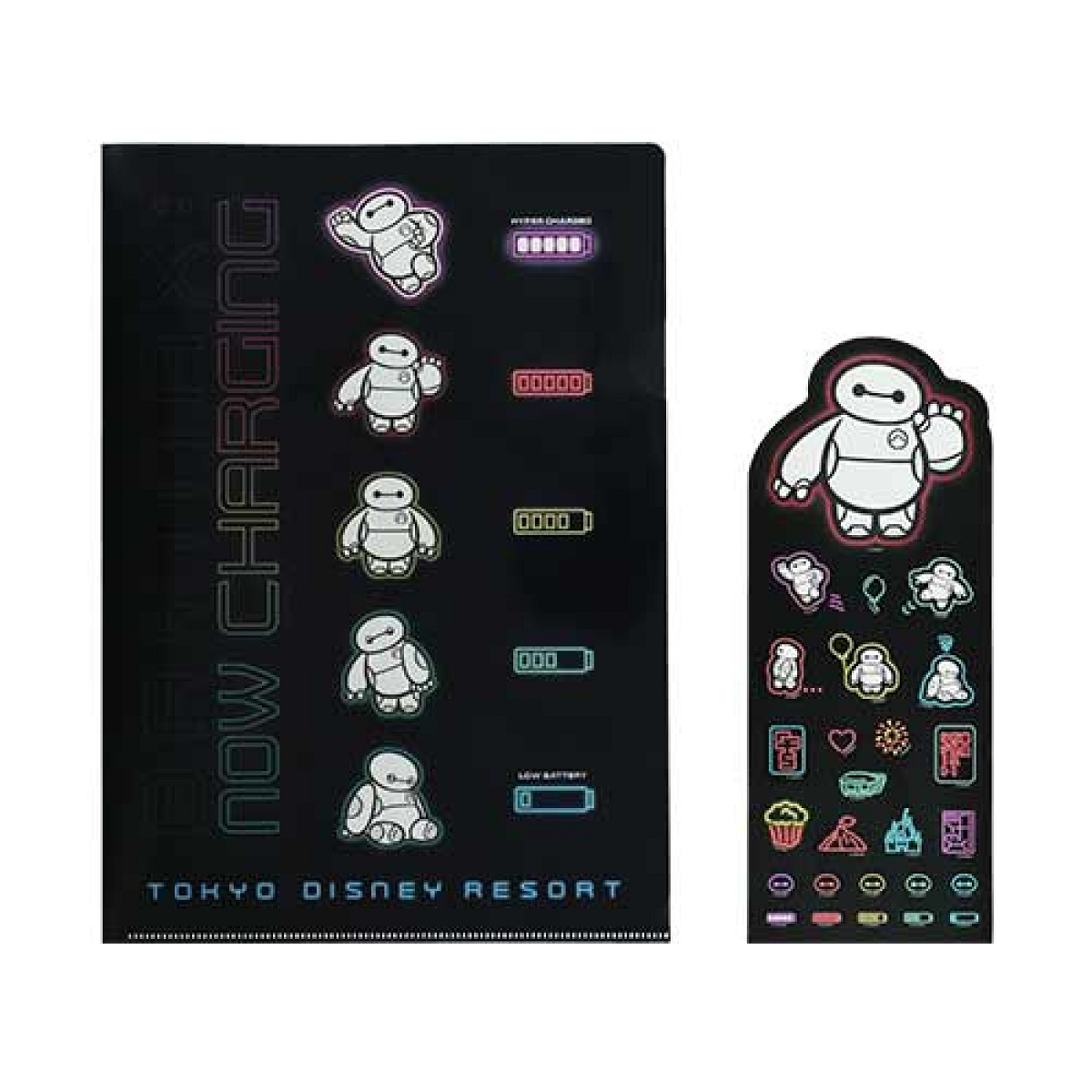 クリアホルダー＆ステッカー(ベイマックスのネオングッズ)
