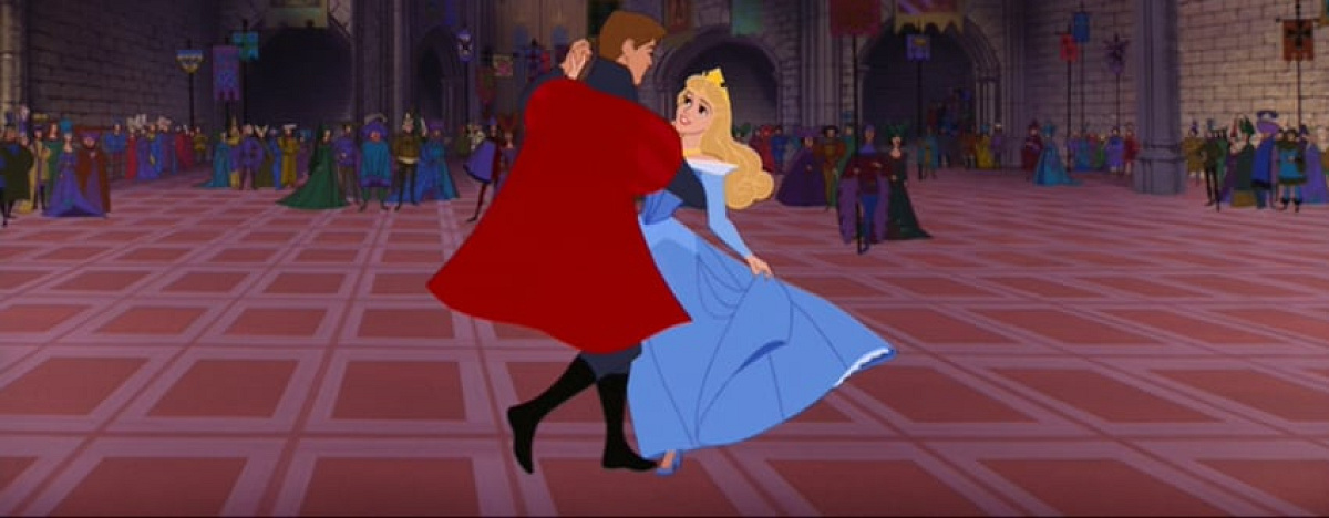 フィリップ王子とオーロラ姫のダンスシーン＝ベルと野獣のダンスシーン