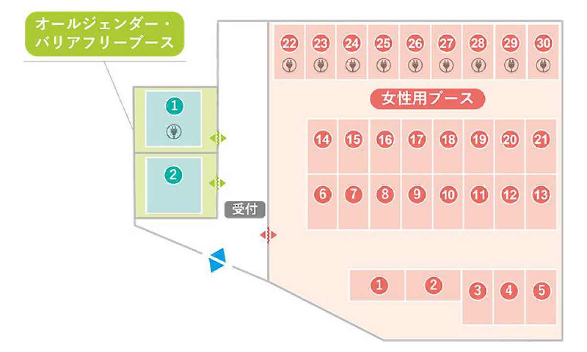 口コミ①：ブースが広くて使いやすい