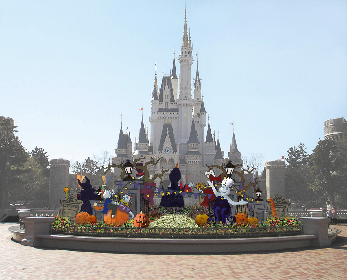 2025年のディズニーランドのハロウィンデコレーション