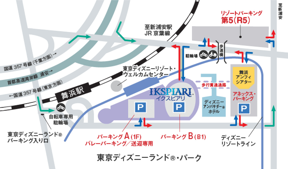 イクスピアリの駐車場の地図