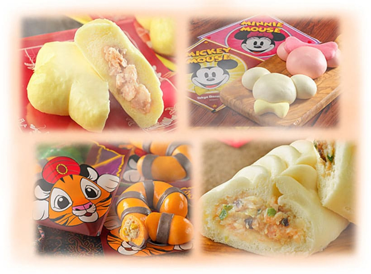 ミッキーマウスまんとミニーマウスまん（写真右上）