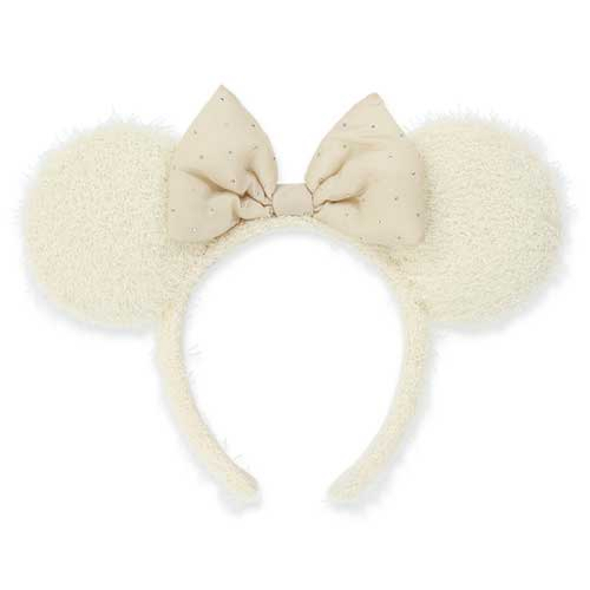 ミニーリボンモヘアカチューシャ（白）