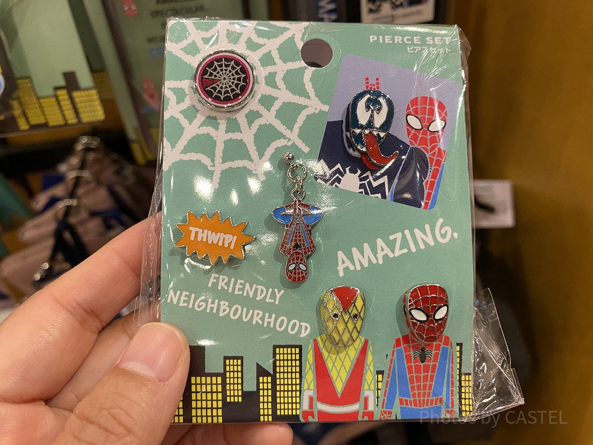 USJスパイダーマングッズ/ピアスセット/「WEBBED WONDER」| キャステル