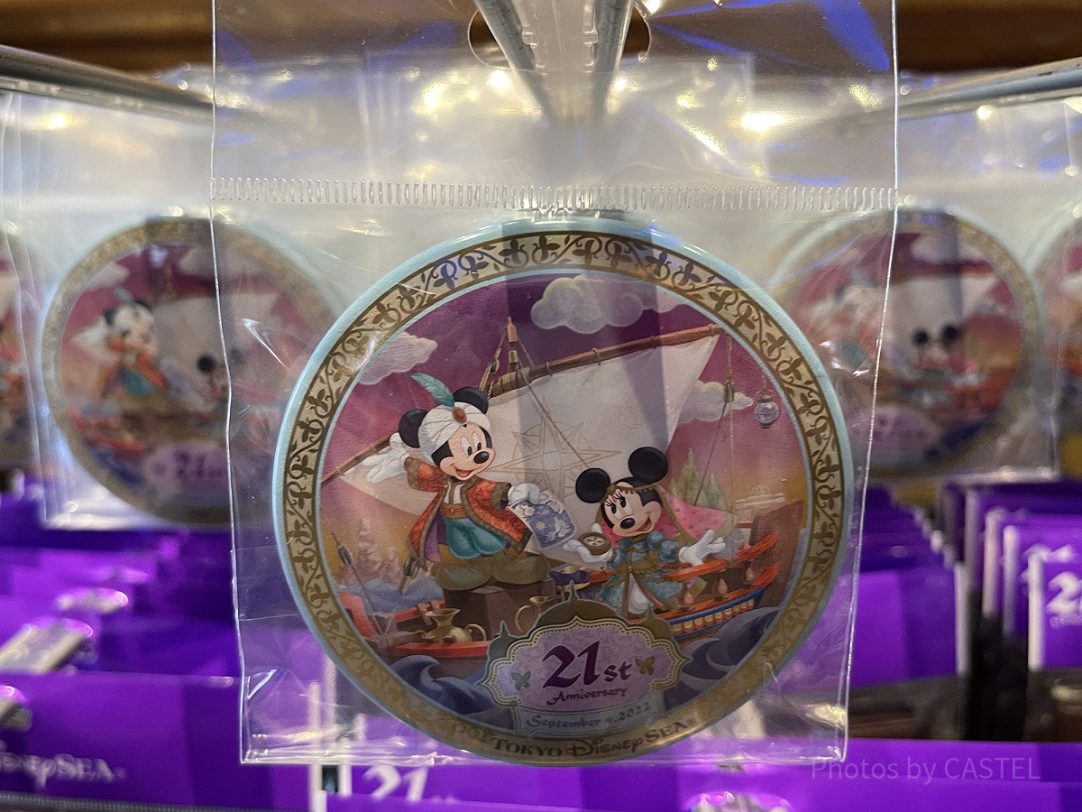 缶バッジ ディズニーシー21周年グッズ