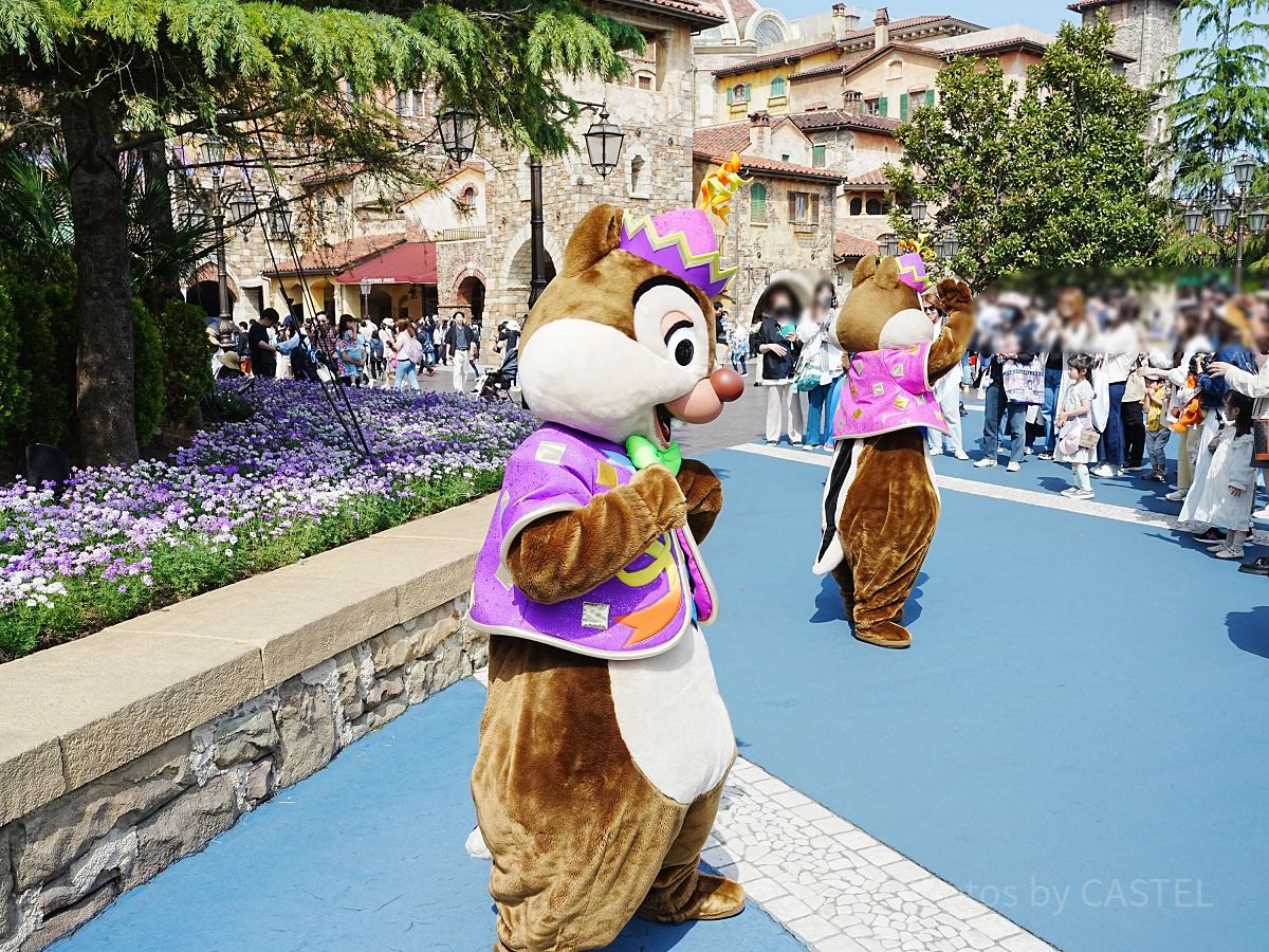 グリーティング中のチップとデール