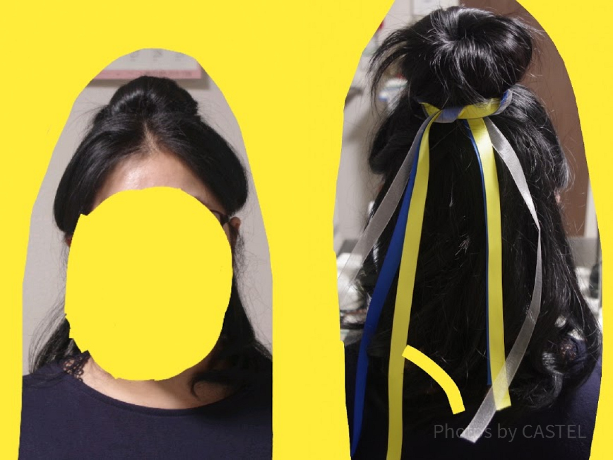 リボンを付けて完成！