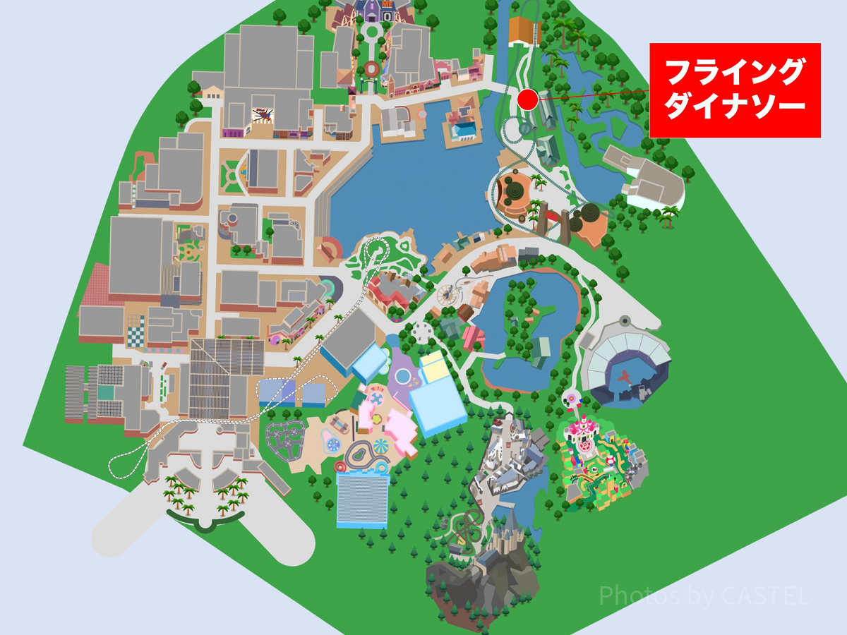 USJ：フライングダイナソーの地図
