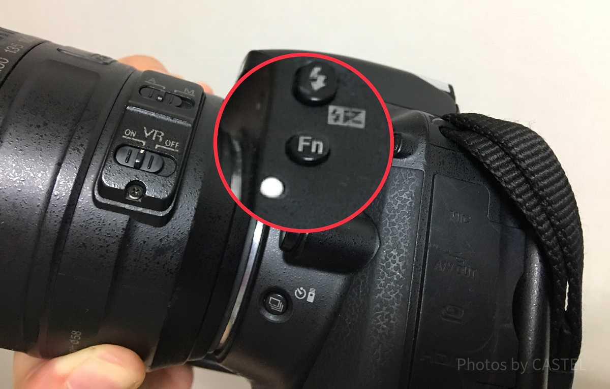 Nikon D5300の場合のFnボタンの位置
