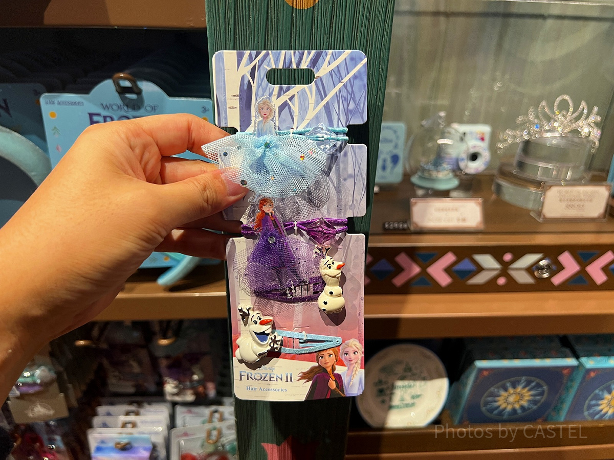 香港ディズニーアナ雪グッズ：メッシュ調ヘアクリップセット（オラフ