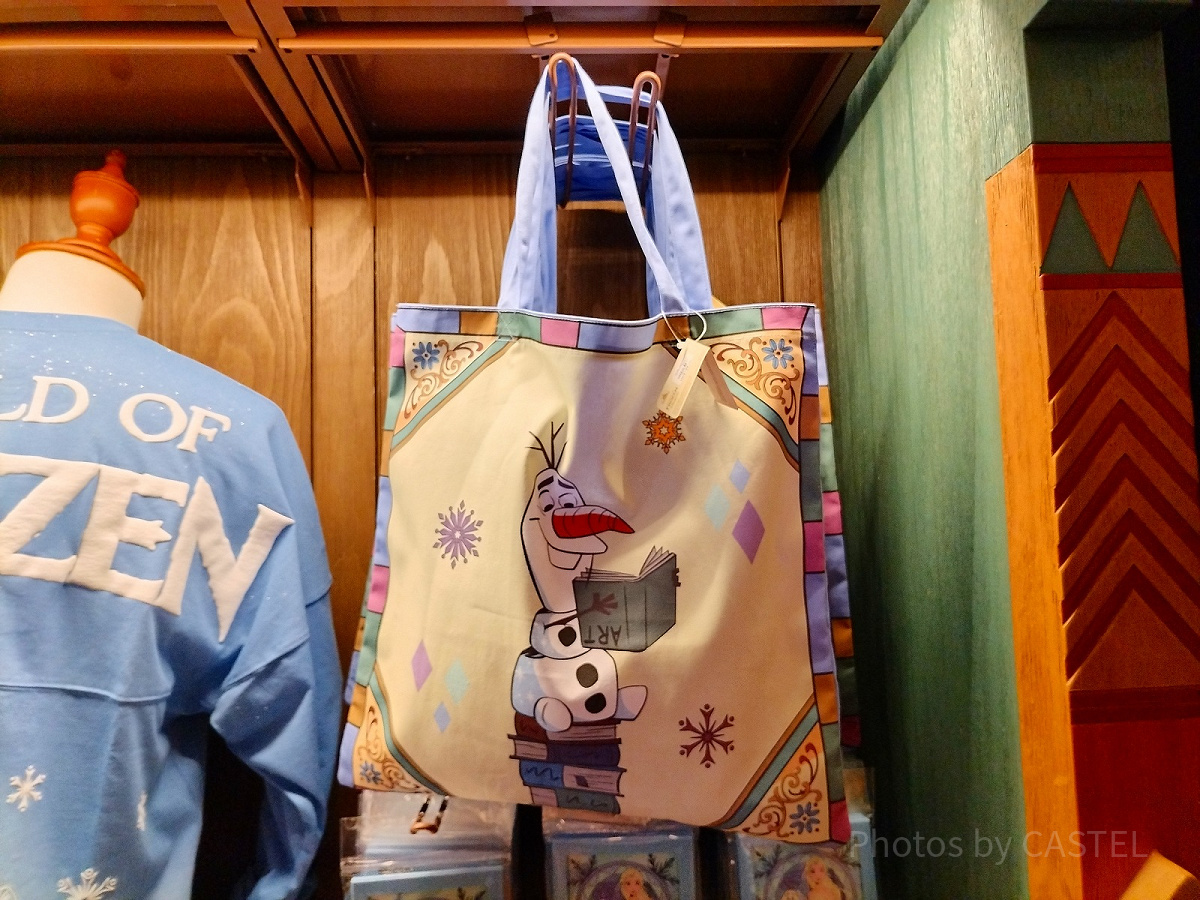 香港ディズニーアナ雪グッズ：オラフのトートバッグ| キャステル