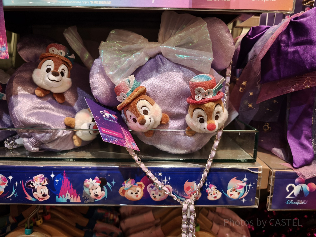 香港ディズニーランド限定　チップとデール　ショルダーバック 香港ディズニー20周年「ミッキー＆フレンズ・グランドセレブ