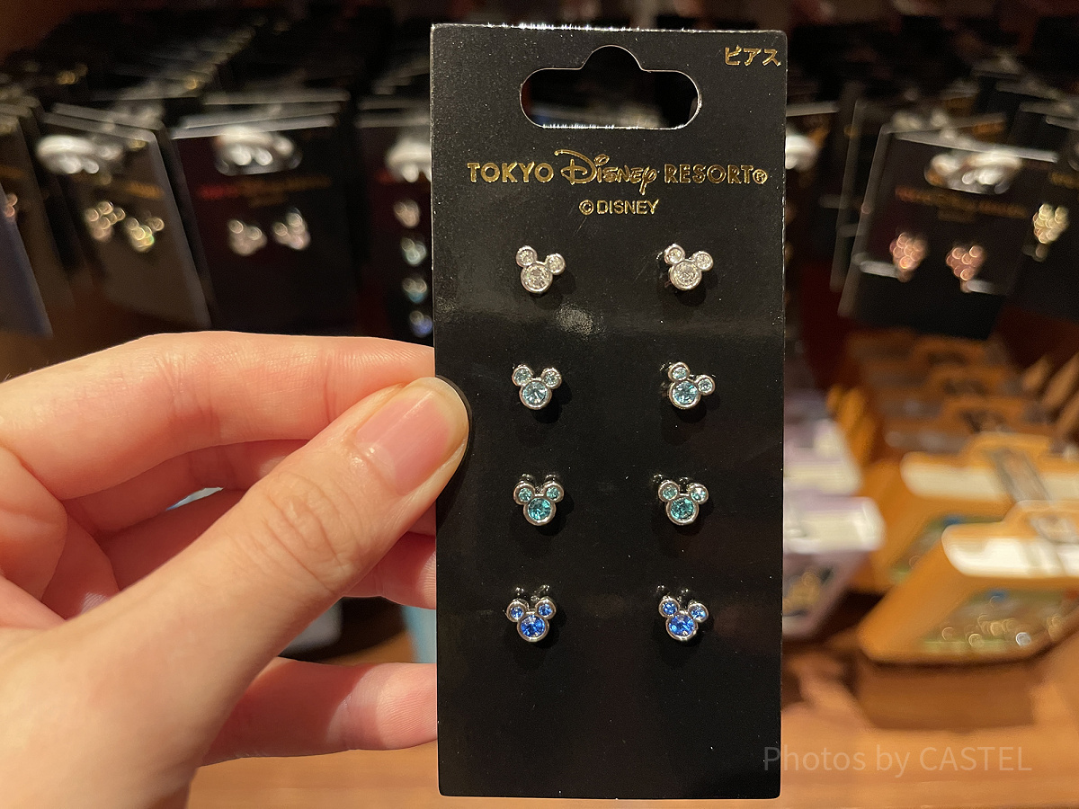 ☆US Disney Parks☆ファンタジアミッキー ピアスセット ディズニー］ミッキー ピアス ダイヤモンド 10金 ホワイト