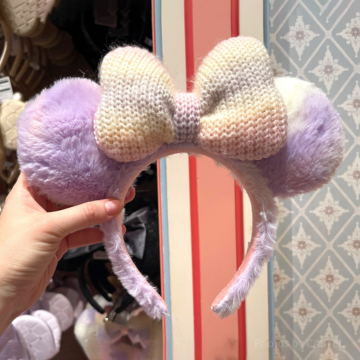 ディズニーファンキャップ ミニーちゃんリボン 紫 ディズニー