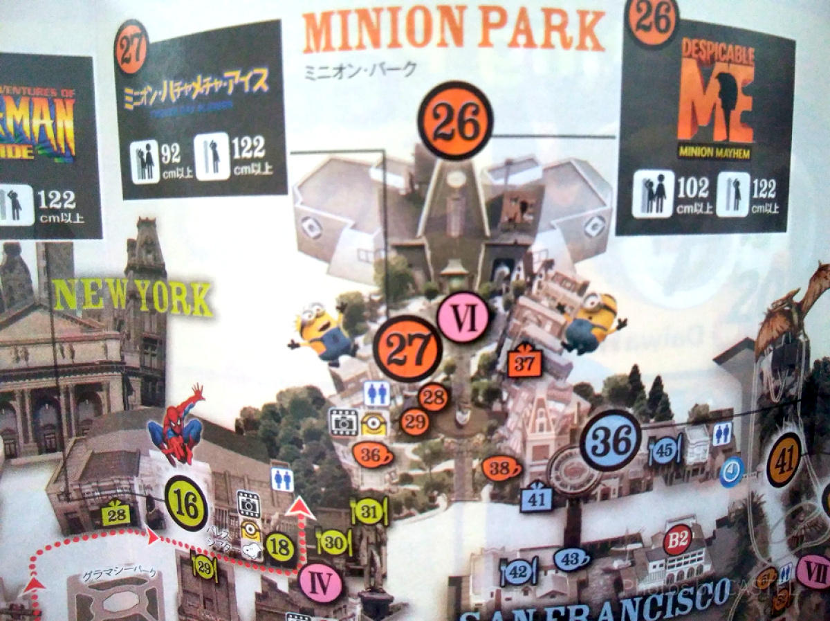 ミニオンパークのパークマップ／USJスタジオガイド（2020年3月版）