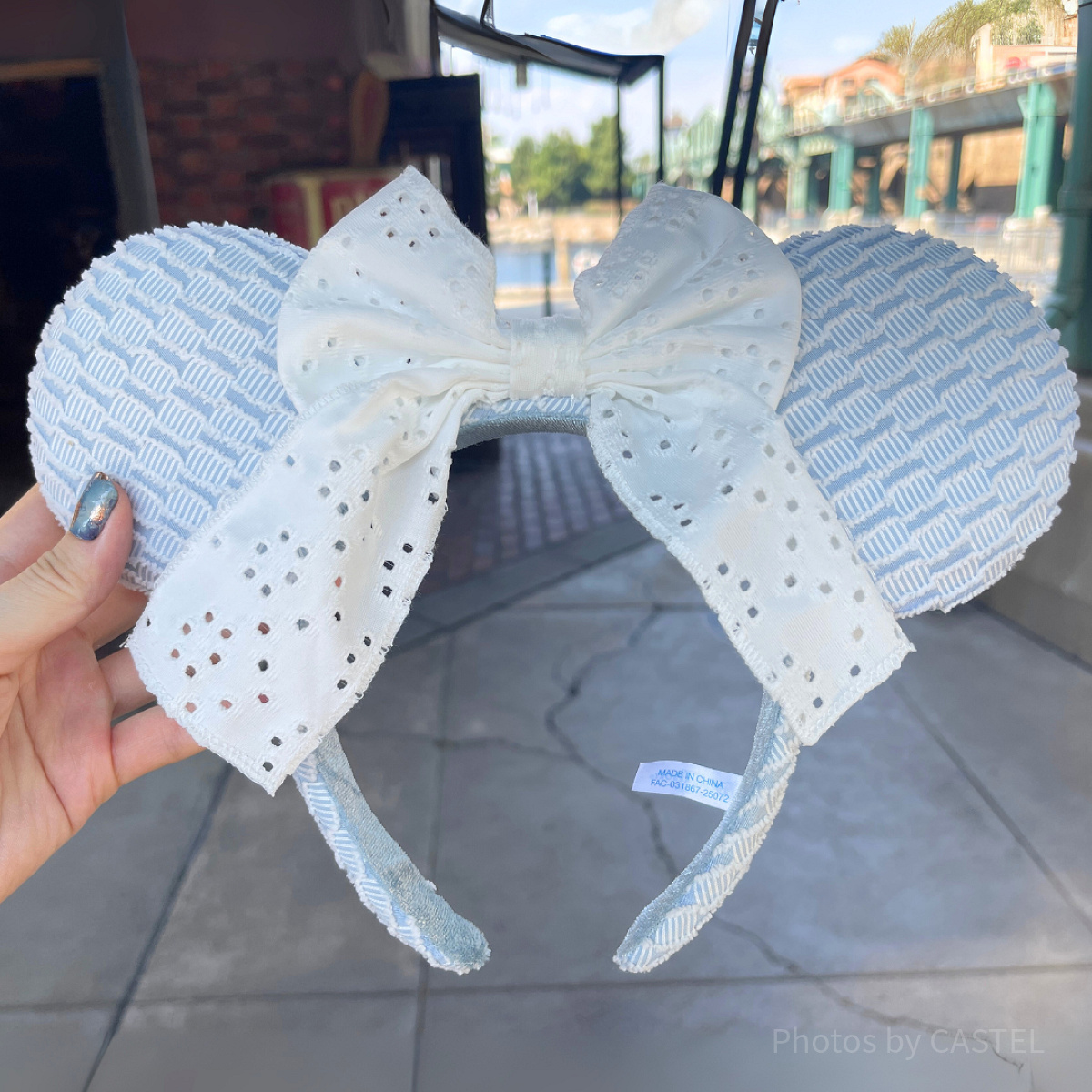 ミニーレースカチューシャ（ブルー）