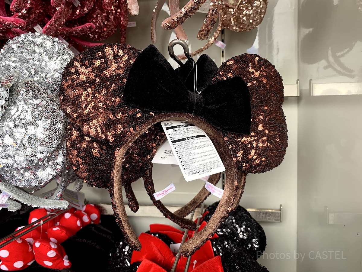 ミニー リボン ディズニー スパンコール ブラック レッド カチューシャ