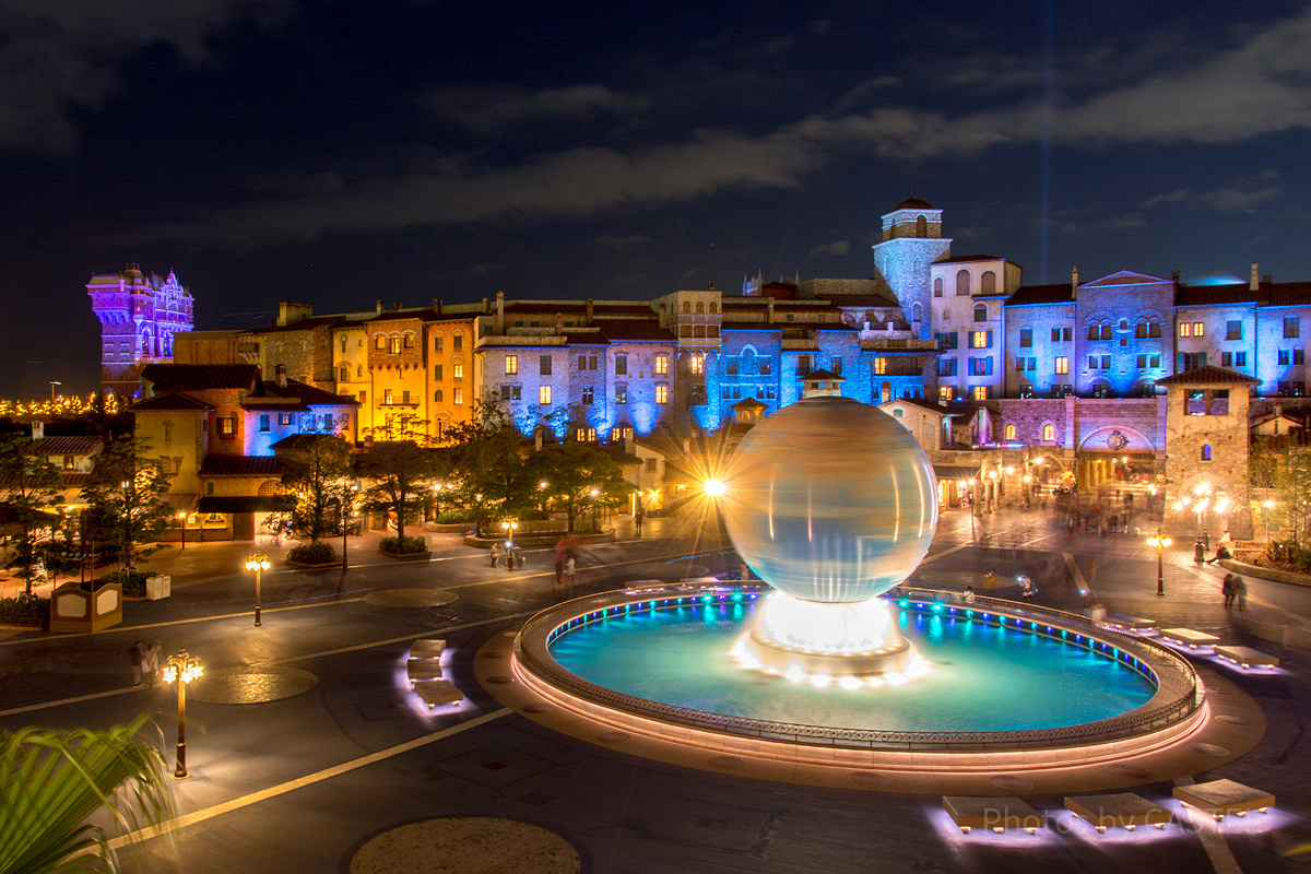 ディズニーシーのロマンチックな夜景