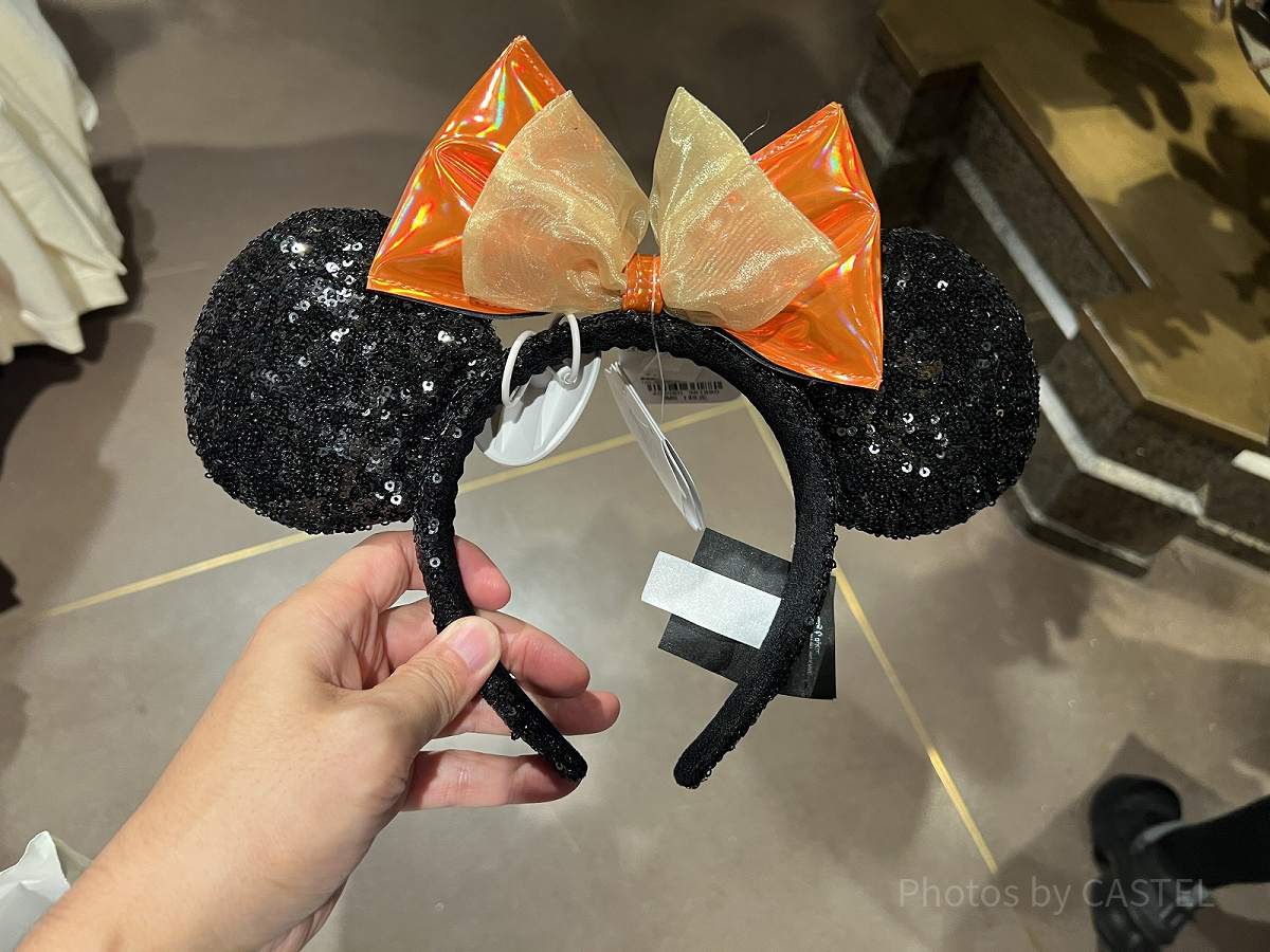 上海ディズニーランド カチューシャ 上海ディズニーカチューシャ：オレンジリボンのミニーカチューシャ