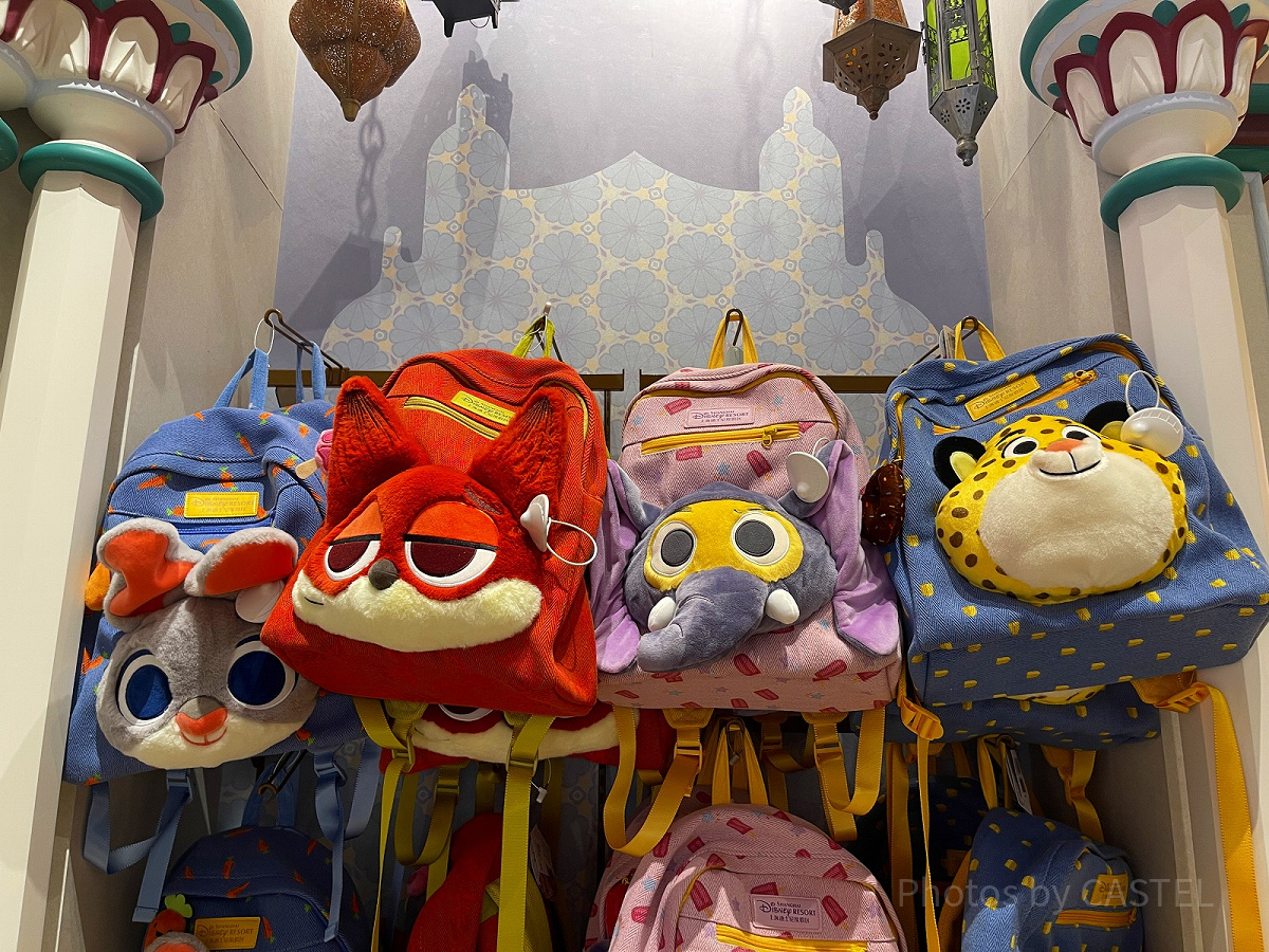 上海ディズニーズートピアグッズ：フェイスリュックサック各種