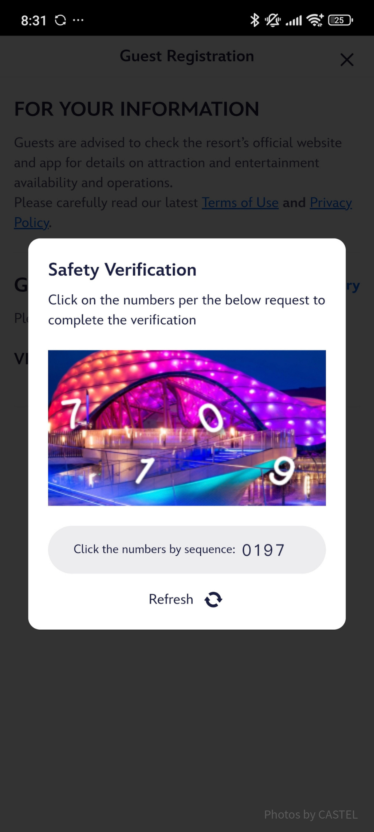 上海ディズニー入園予約：ときどき、ボットでないかを確認する認証ポップアップが出るので対応しましょう。