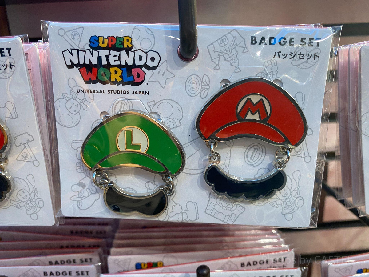 スーパーマリオのバッジセット（マリオ、ルイージ）