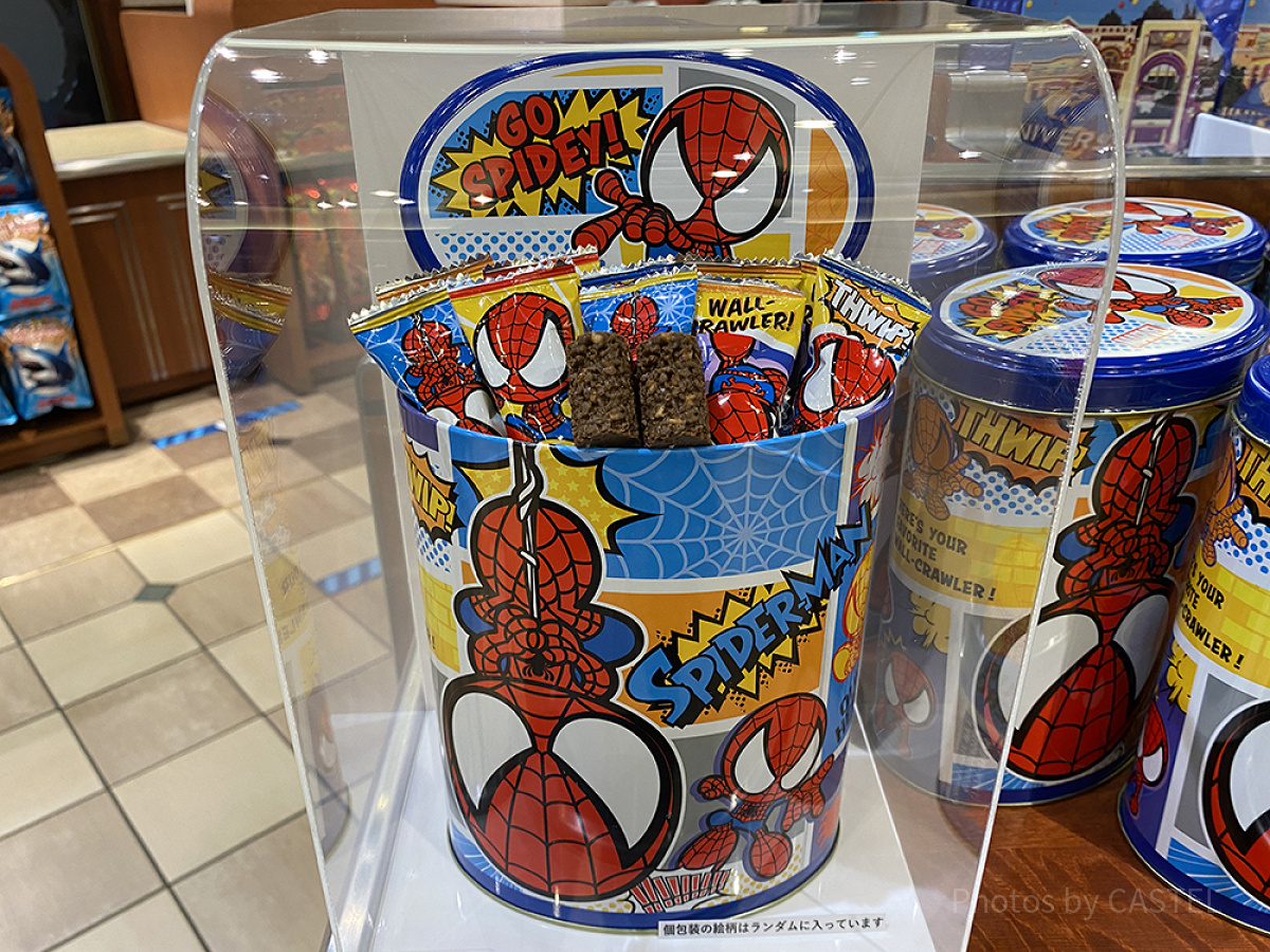 USJスパイダーマングッズ/クランチチョコカン| キャステル | CASTEL ディズニー情報