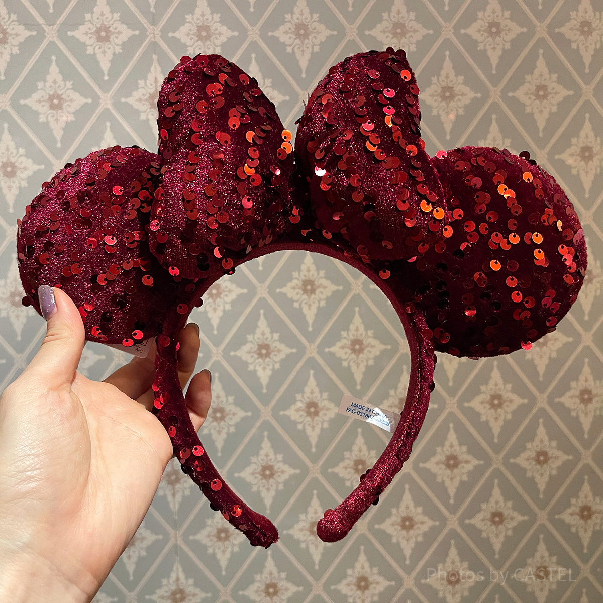 ベロアスパンコールカチューシャ（赤）| キャステル | CASTEL