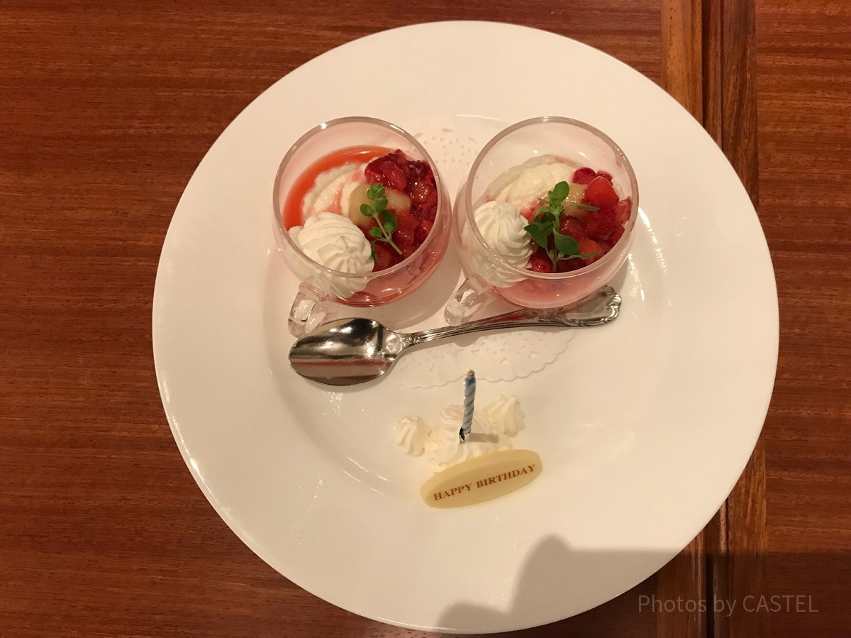 イーストサイドカフェで誕生日を伝えたらサービスでもらったデザート♡