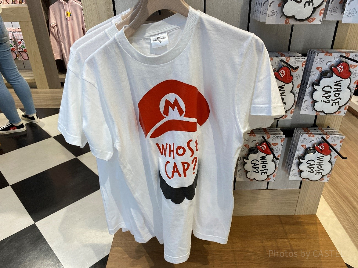 WHOSE CAP? Tシャツ(マリオ・白)| キャステル | CASTEL ディズニー情報