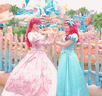 ピンクドレスのアリエル&ブルードレスのアリエル