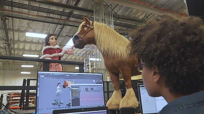 ベルと愛馬フィリップのオーディオ・アニマトロニクス