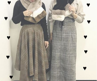 チェックスカート②