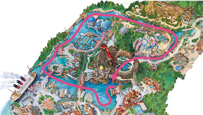 ダッフィー&フレンズのカラフルハピネスジャーニーのルートマップ