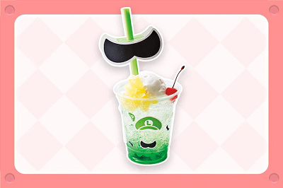 フルーツ・クリームソーダ ルイージの青りんごクリームソーダ