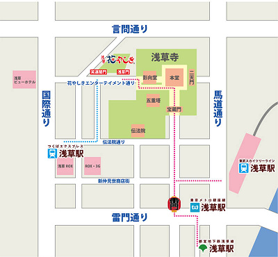 花やしきアクセスマップ