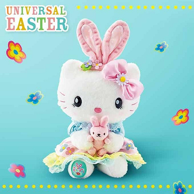 美品海外方へ【USJ限定】ハローキティ　イースター　ぬいぐるみ　23㎝ 2020/3/1発売！】ユニバのイースターグッズ10選！ウサさ耳カチューシャ