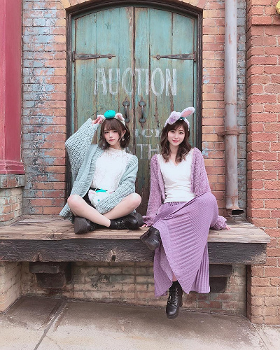 ニットセットアップ風