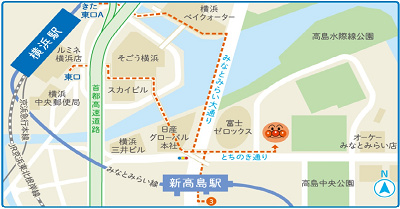 アンパンマンミュージアムの地図