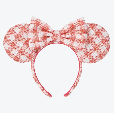 ミニーリボンギンガムチェックカチューシャ（赤）