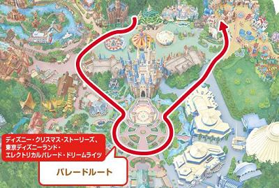 「ディズニー・クリスマス・ストーリーズ」のパレードルート