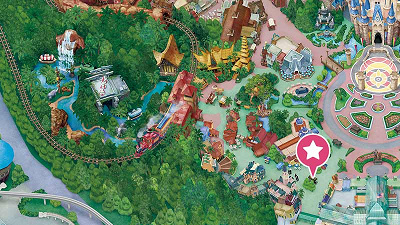 ディズニーランドチュロス:パークサイドワゴンの地図