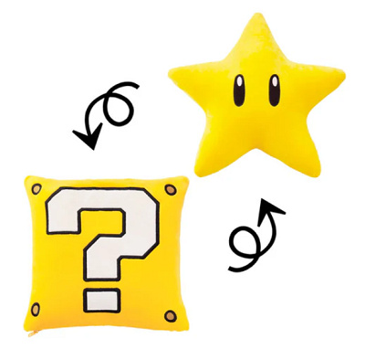 ハテナブロック＆スーパースターリバーシブルクッション