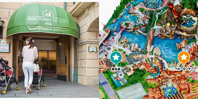 東京ディズニーシーのベビーセンターと、授乳室の地図