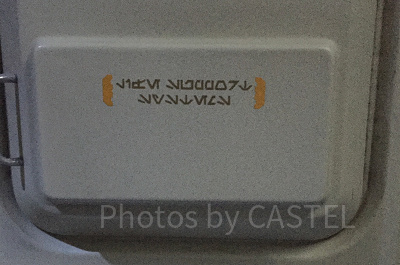 スターツアーズの機内に書かれているオーラベッシュ