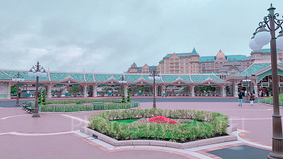 ディズニーランドのエントランス